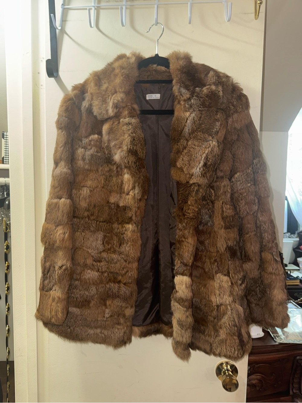 Authentic Brown Rabbit Fur Coat - Women's Luxurious Jacket